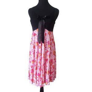 Rare Editions Juniors Y2K Babydoll Dress Size 15 Pink Polka Dot Summer Party Bow